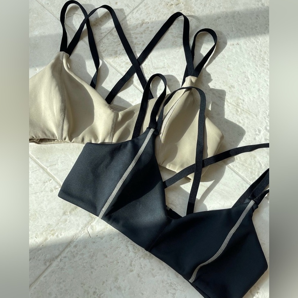 TAN + LINES by Sivan Ayla Strappy Tan Cardiff Sports Bra NWT SIZE M